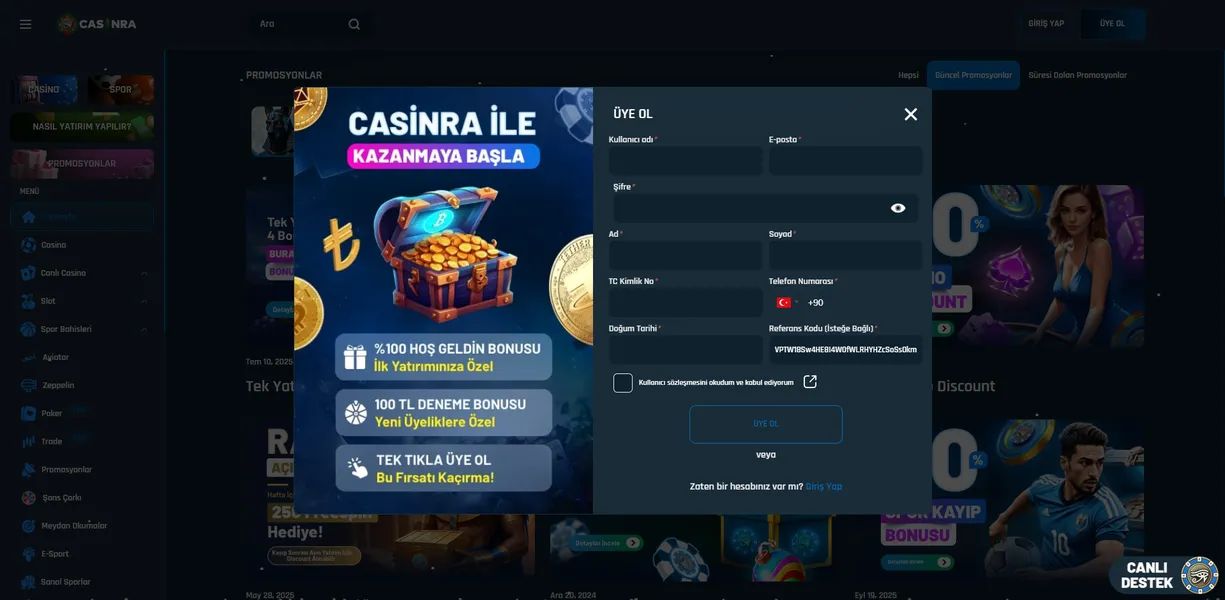 Deneme bonusu veren sitelerde oyuna başlama süreci